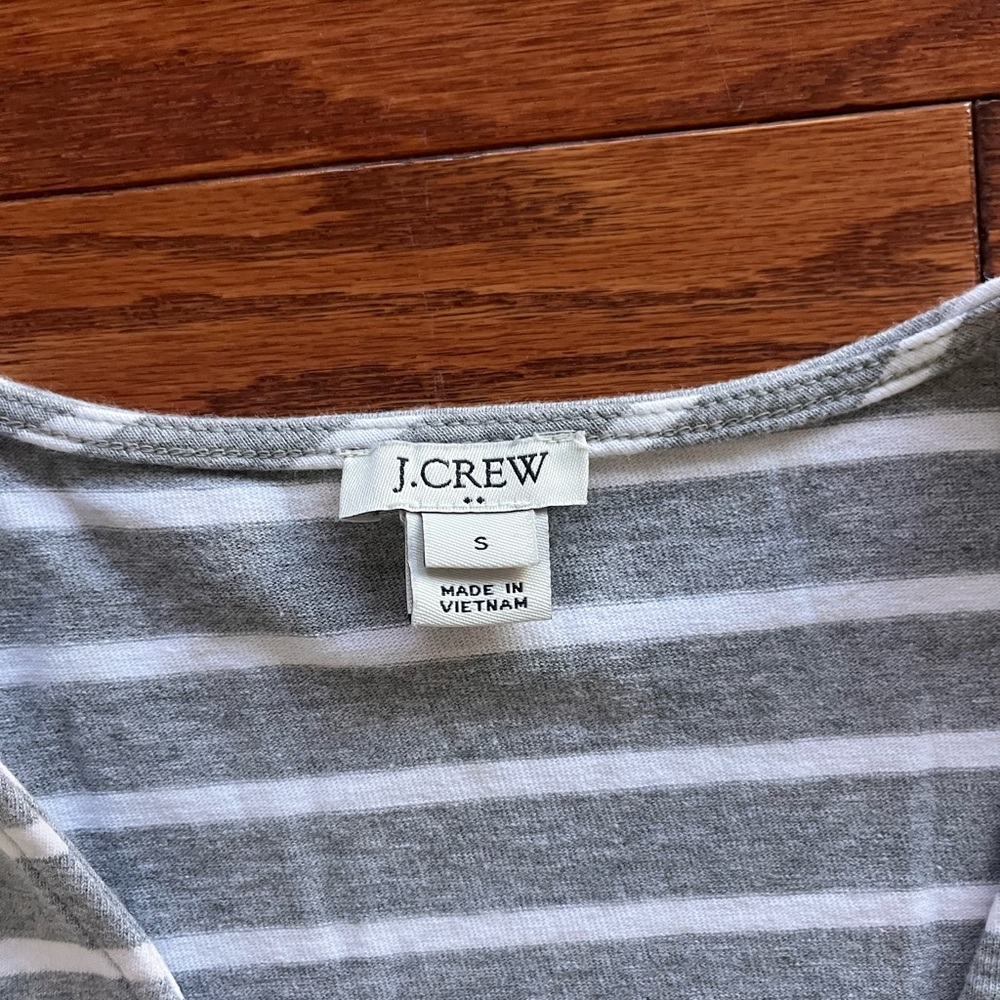 J.Crew Gray and White Striped Tee